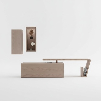 Wohnwand Anbauwand Wohnzimmer Schrankwand Möbel Modern braun Wohnwände
