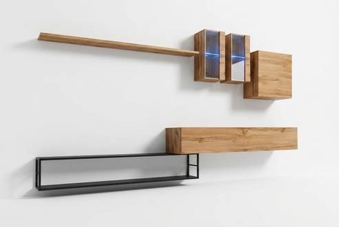 Wohnwand Braun Designer Sideboard TV-Ständer Einrichtung Luxus Komplette Neu