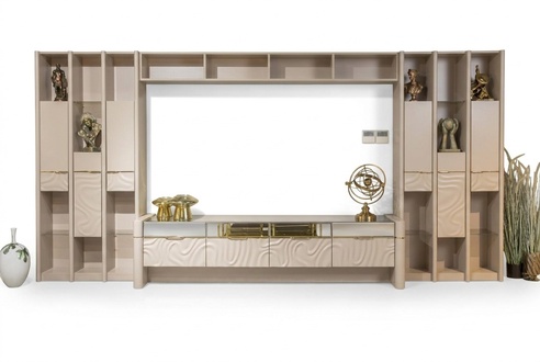 Wohnwand Designer Wohnzimmermöbel Wandschrank Wand Regal Wohnwände