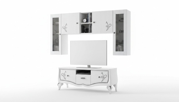 Wohnwand rtv Schrank Sideboard Schrank TV Holz Lowboard Kommode Design Möbel Neu