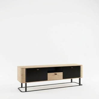 Wohnwand rtv Sideboard TV Ständer niedrige Seite Wohnwände Holz Metall