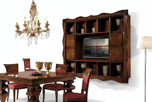 Wohnzimmer Wandschrank Vitrine Holz Wohnzimmermöbel TV Schrank Wand Design Neu