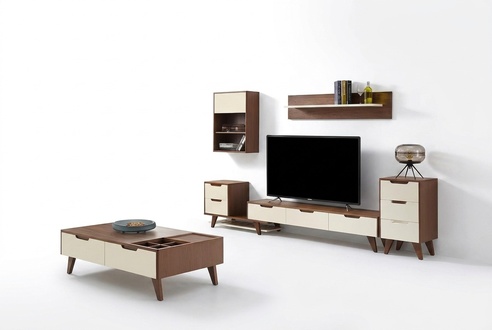 Wohnwand Sideboard Vitrine Schrank Wohn Zimmer Schränke Regal Side