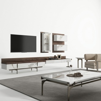 Wohnwand tv Ständer Sideboard Wandschrank Modern Wohnzimmer Hänge Vitrine Holz