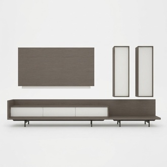 Wohnwand TV-Ständer TV Rahmen Einrichtung 2x Wandschrank Design Modern Garnitur