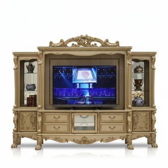 Wohnzimmer Anbau Medien Wand Fernsehwand Fernsehschrank Wohnwand Barock Rokoko