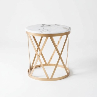 Wohnzimmer Beistelltisch gold Modern Möbel Material Edelstahl Design