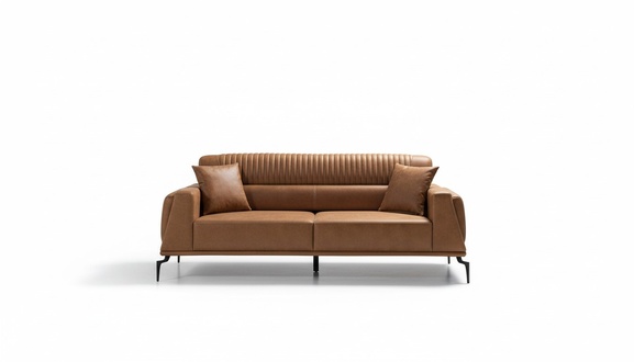 Wohnzimmer Braune Sofagarnitur Designer 2x Dreisitzer Couchen Edle Möbel