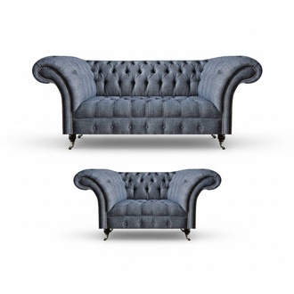 Wohnzimmer Chesterfield Sofas Designer Polster Garnitur 3-Sitzer 2-er