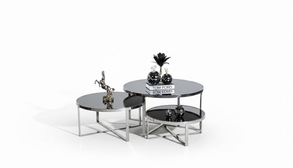 Wohnzimmer Couchtische Luxus Design 3tlg. Holz grau Stil Modern Tisch