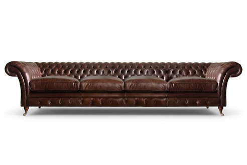 Wohnzimmer Design Möbel Braun Big Sofa Viersitzer Couch Chesterfield