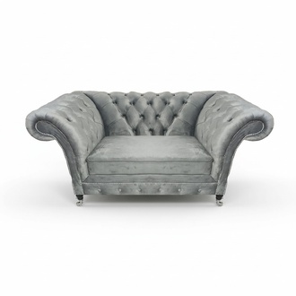 Wohnzimmer Designer Sessel Grau Chestefield Polstersessel Luxus Polstermöbel