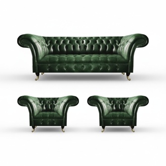 Wohnzimmer Einrichtung Sofagarnitur 3tlg Polstermöbel Luxus Chesterfield