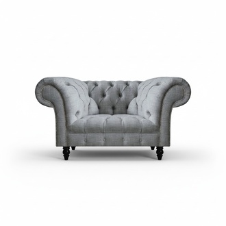 Wohnzimmer Grau Sessel Couch Sitz Chesterfield Moderne Polstermöbel