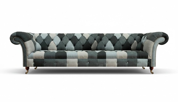 Wohnzimmer Mehrfarbig Sofa Viersitzer Couch Möbel Einrichtung Chesterfield