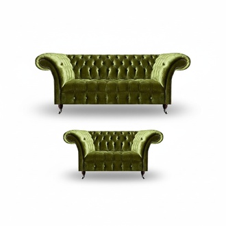 Wohnzimmer Moderne Sitzgruppe Möbel 2x Sofas Luxuriöse Chesterfield