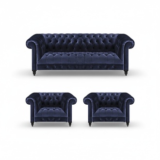 Wohnzimmer Möbel 3tlg Polstermöbel Chesterfield Einrichtung Komplett