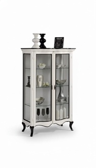 Wohnzimmer Möbel Anrichte Holz Vitrinen Glas Schrank Echtholz Vitrine