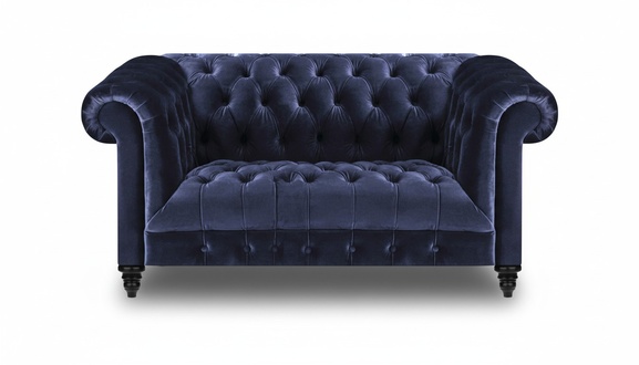 Wohnzimmer Möbel Chesterfield Blau Sofa Zweisitzer Einrichtung Polstermöbel