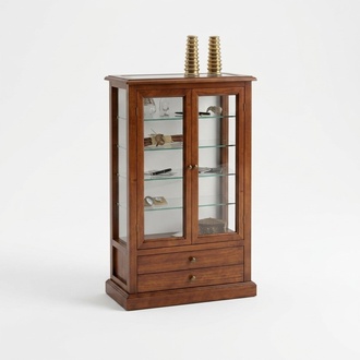 Wohnzimmer Möbel Massive Holz Vitrinen Glas Schrank Echtholz Anrichte Vitrine