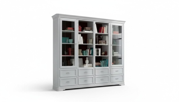 Wohnzimmer Schrank Bücher Regal Weiß Klassische Möbel Regale Holz