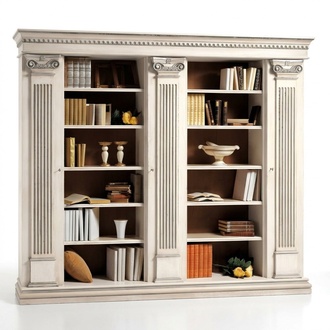 Wohnzimmer Schrank Bücherregal Holz Büroschrank Regal Schränke Vitrine Italien