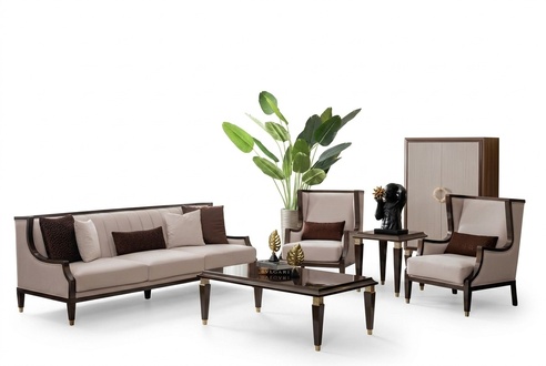 Wohnzimmer-Set: 3+1+1 Sitzer mit Couch- & Beistelltisch – elegant & praktisch