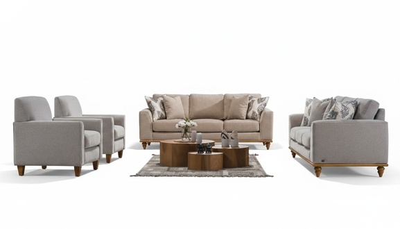 Wohnzimmer Set 4tlg 2x Sofa Dreisitzer Design 2x Sessel Modern Neu Möbel