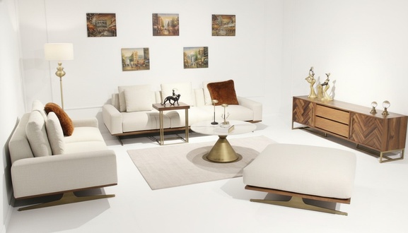 Wohnzimmer Set 6tlg Komplett Design Modern Sofagarnitur Dreisitzer Couchtisch