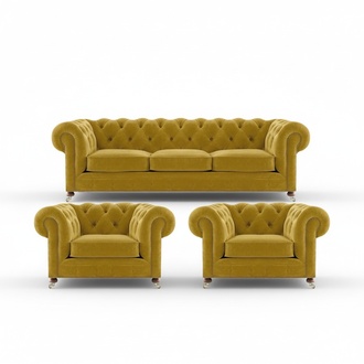 Wohnzimmer Set Designer Garnituren Sofa Polstermöbel Luxus 2x Sessel