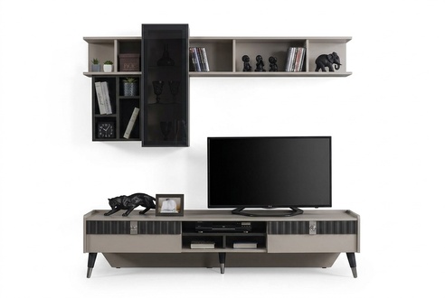 Wohnzimmer Set Designer RTV-Ständer Luxus Holz Regale Couchtisch 3tlg