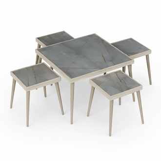 Wohnzimmer-Set Grau aus Holz im modernen Design