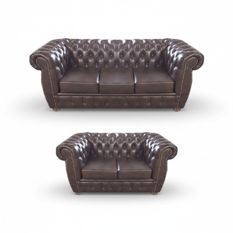 Wohnzimmer Set Luxus Design Komplett 2x Sofas Chesterfield Polstermöbel