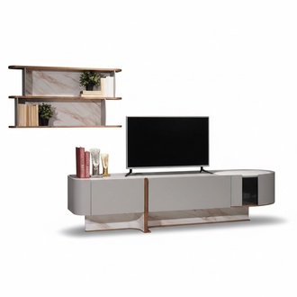 Wohnzimmer Set Luxus Wohnwand TV-Ständer Sideboard Neu Wandregal
