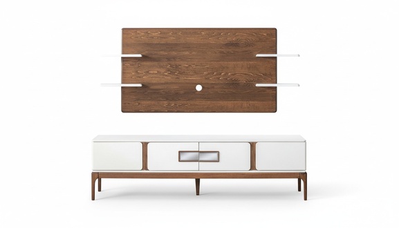 Stil Wohnzimmer set Wohnwand 2tlg. Sideboard TV-Wandpaneel Wohnwände