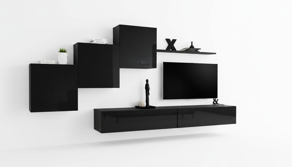 Wohnzimmer Set Wohnwand Wandschränke TV-Ständer Wand Regal Sideboard Komplett