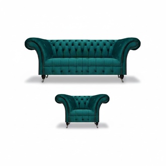 Wohnzimmer Sofa Couch Dreisitze Modern Couchgarnitur Sessel Chesterfield