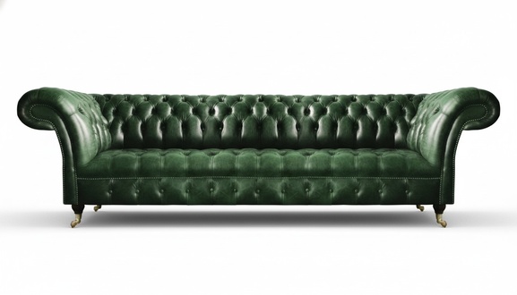 Wohnzimmer Sofa Viersitzer Couch Luxus Leder Polstermöbel Chesterfield