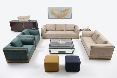 Wohnzimmer Sofagarnitur 3+3 Sitzer Modern Set Design Sofa Couch Möbel