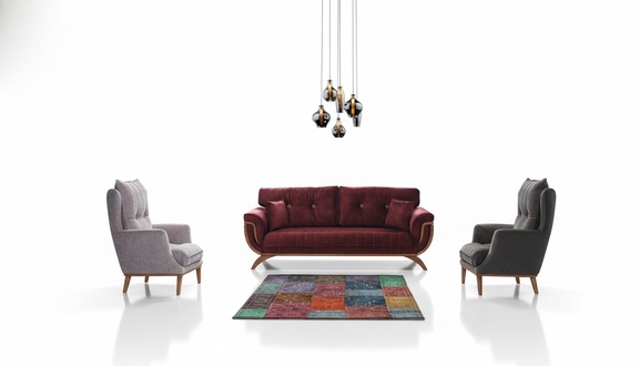 Wohnzimmer Sofagarnitur 3+3+1+1 Sitzer Couch Polster Garnitur Textil