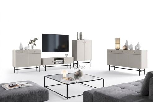 Wohnzimmer Wohnwand Sideboard 2x Kommode Möbel Holzmöbel TV-Lowboard Set
