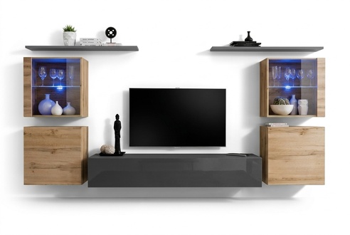 Wohnzimmermöbel Set Designer Hochglanz Wohnwand Wohnzimmer Sideboard Komplett