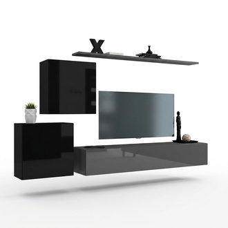 Wohnzimmermöbel Set Designer Wohnwand Sideboard 2x Wandschrank 4tlg Designer Neu