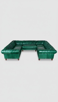 XXL Big Sofa Wohnlandschaft Ledersofa Couch U Form Chesterfield Couchen