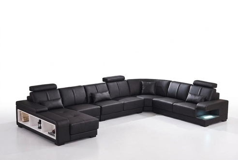 XXL BIG Wohnlandschaft U Form Ecksofa Sofa Couch Polster Garnitur Leder Neu