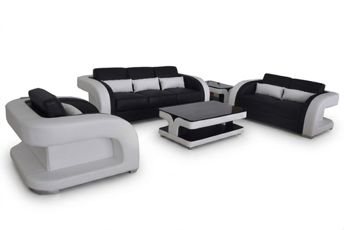 XXL Couch Leder Wohnlandschaft Garnitur Design Modern Sofa garnituren 3+2+1 Neu