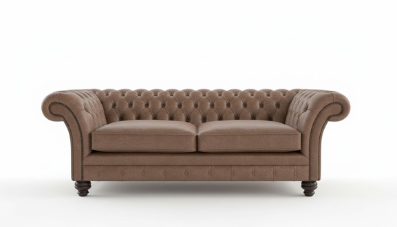 XXL Sofa 3 Sitzer Couch Chesterfield Polster Sitz Garnitur Leder Textil Beige