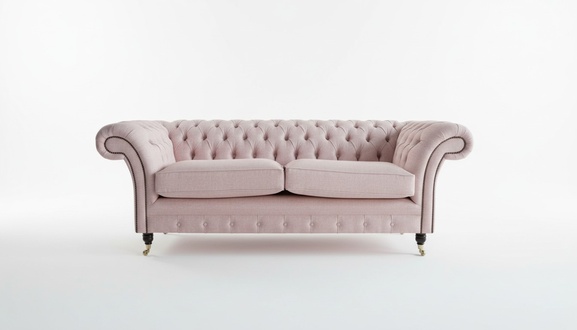 XXL Sofa 3 Sitzer Couch Chesterfield Polster Sitz Garnitur Leder Textil Pink
