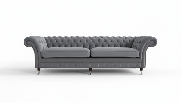 XXL Sofa 4 Sitzer Couch Chesterfield Polster Sitz Garnitur Leder Textil Graue