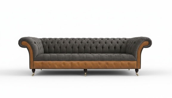 XXL Sofas Chesterfield Polster Design Luxus Sofa 4 Sitzer Leder Couchen